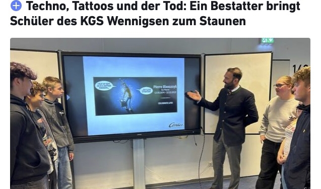 Wenn Bestatter an Schulen von ihrer Arbeit erzählen, von Verwesungsprozessen und Autolyse, aber auch von bunten Abschiedsfeiern und persönlichen Ritualen ...